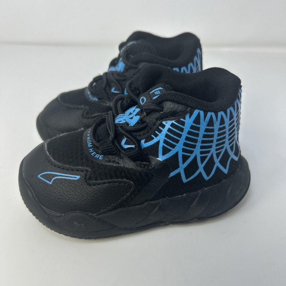 Puma MB.01 Buzz City LaMelo Ball Black Blue Toddler Infant Shoes 5C 385117-13
